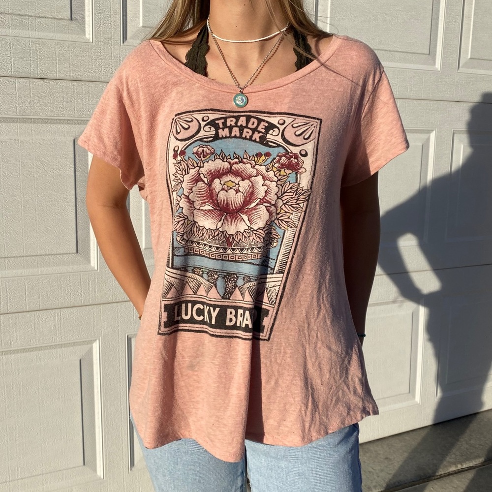 pink flower graphic tee